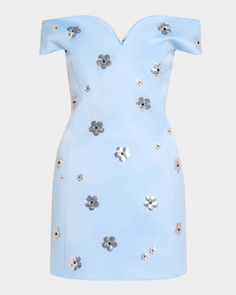 Daisy Sequined Off-The-Shoulder Mini Dress